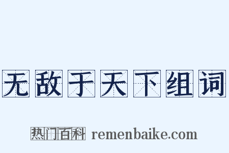 无敌于天下组词是什么意思的图片